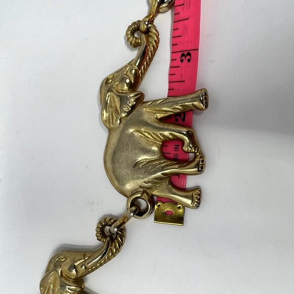 Gold Tone Elephant Chain Belt Link Boho Women VTG accessories Safari Retro - Picture 6 of 9